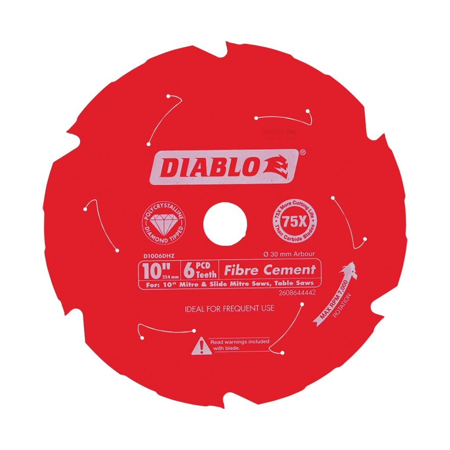 Diablo 10 in. / 254mm x 6T Fibre Cement Saw Blade