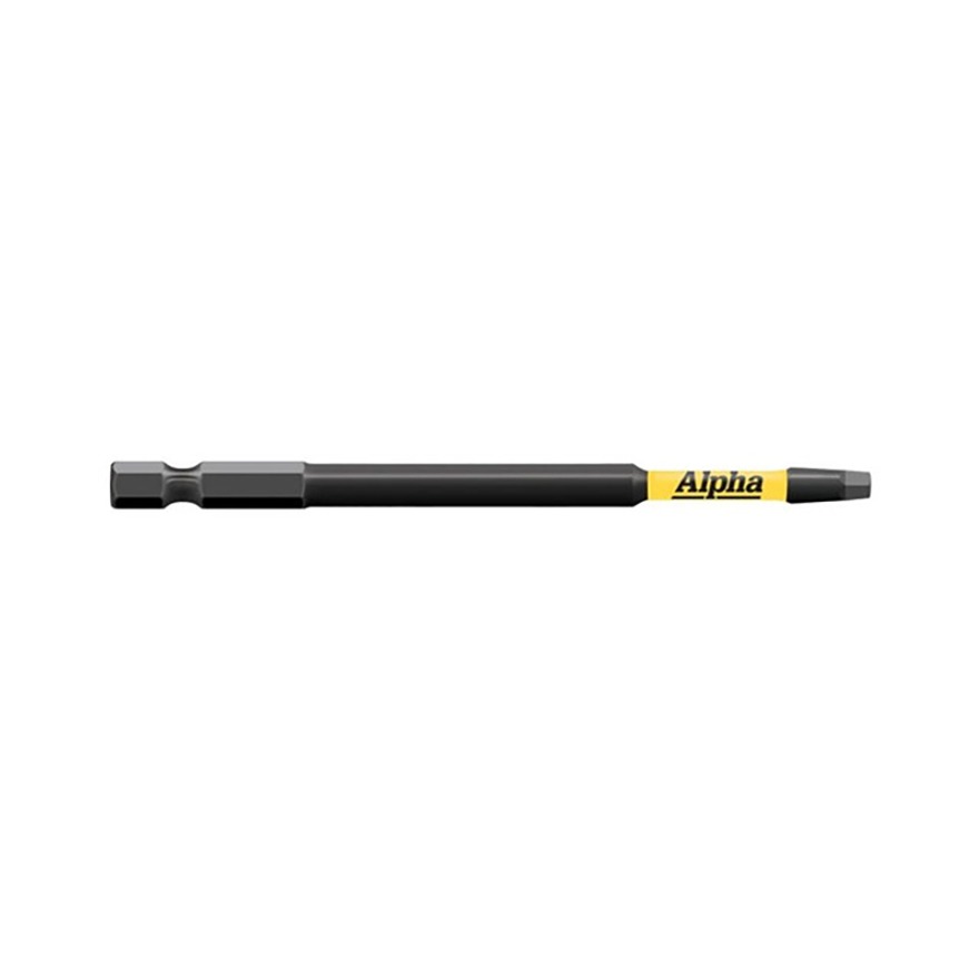 #2 x 100mm Square Alpha ThunderMax Hex 1/4 Drive Impact Power Bit *Carded*