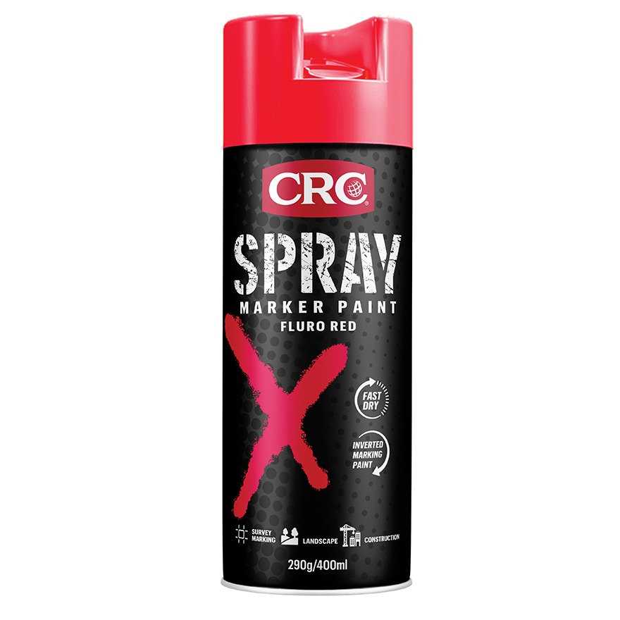 CRC Spray Marker Paint Fluro Red 400ml