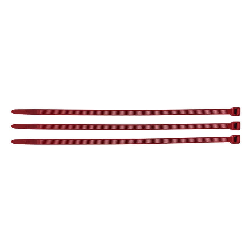 4.8mm x 200mm Red (Standard) Nylon Cable Tie (100) (18.3kg Min Strength)