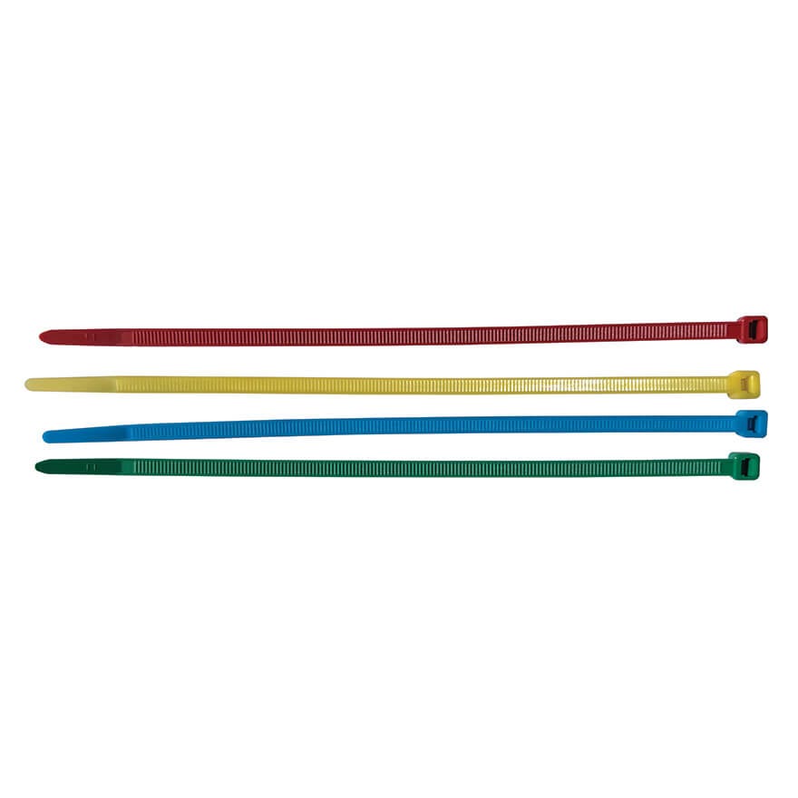 4.6mm x200mm Multi Colour (Standard) Nylon cable Tie (100) (22kg Min Strength)