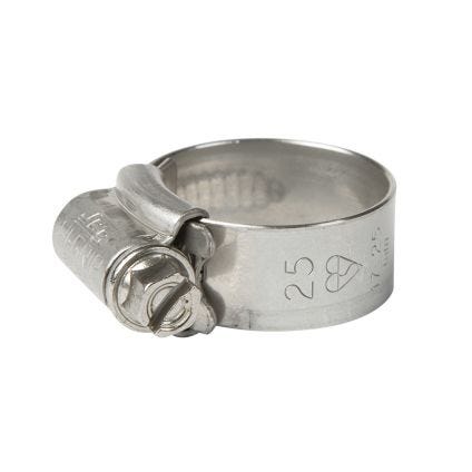 All Stainless 316 JCS Hi Grip Hose Clip (17-25mm)