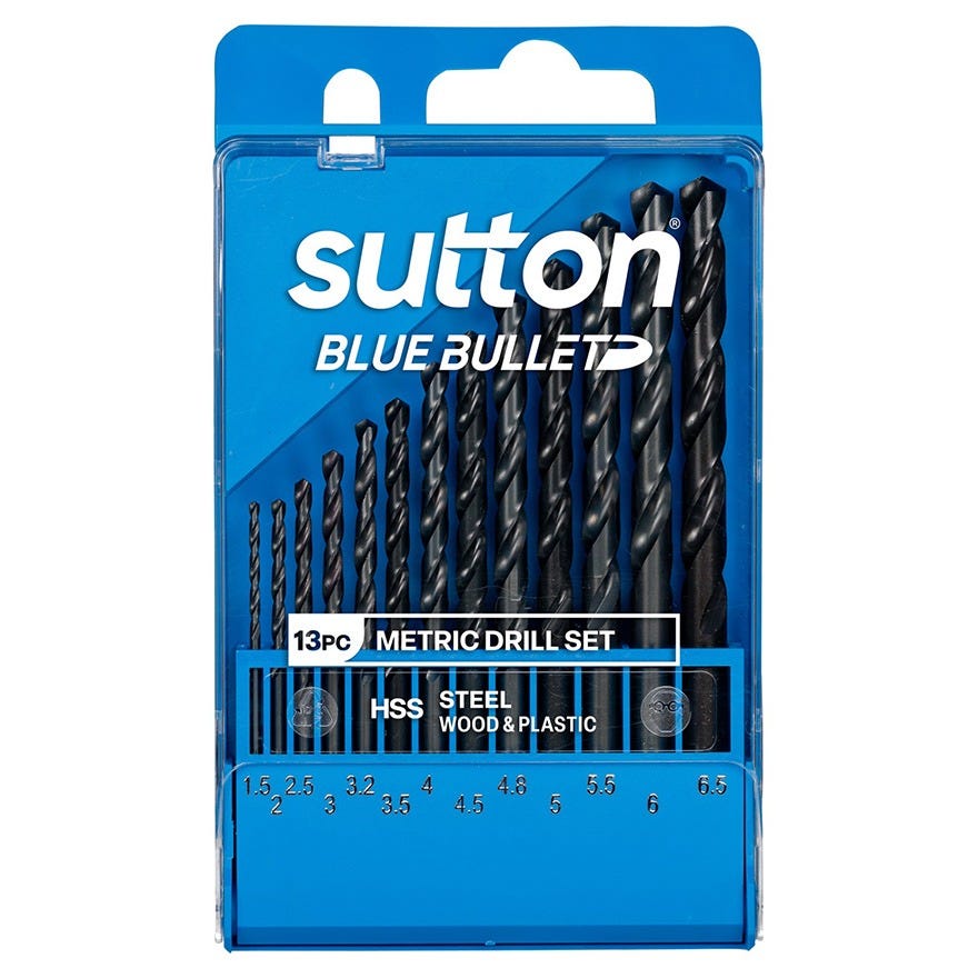 13 Piece Sutton HSS Drill Set (1.5-6.5mm - Plastic No.SM1)
