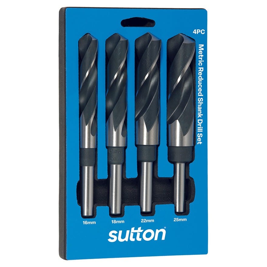 4 Piece Sutton HSS Reduced Shank Drill Set