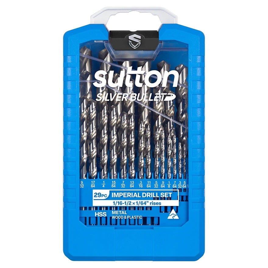 29 Piece Sutton HSS  Drill Set (1/16-1/2 - No.3 ABS)