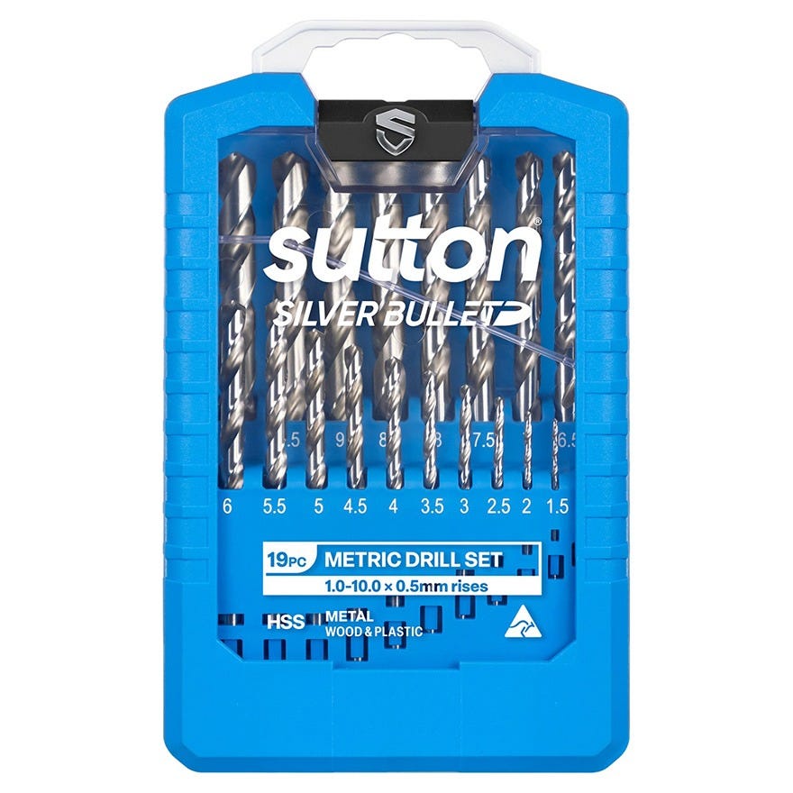 19 Piece Sutton Silver Bullet HSS Drill Set (1.0-10.0mm)