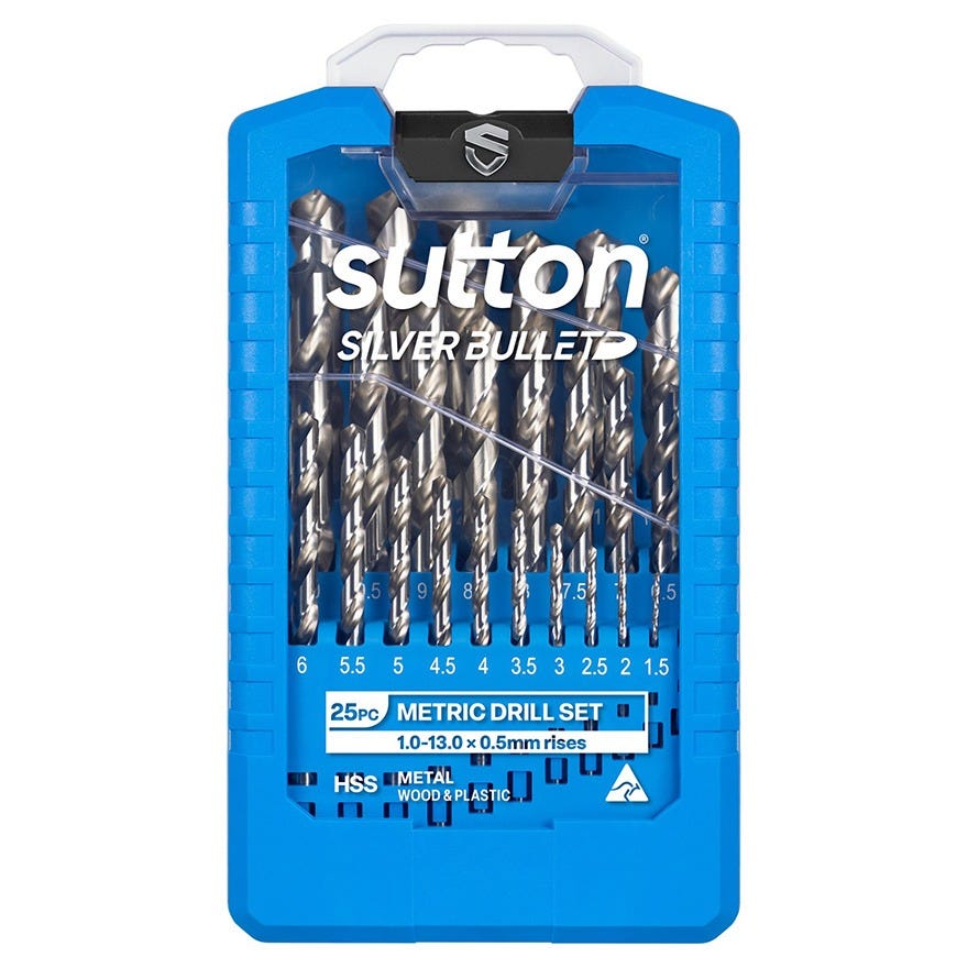 25 Piece Sutton Silver Bullet HSS Drill Set (1.0-13.0mm)