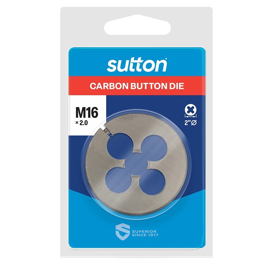 M16 x 2.00mm Carbon Steel Button Die (2D)