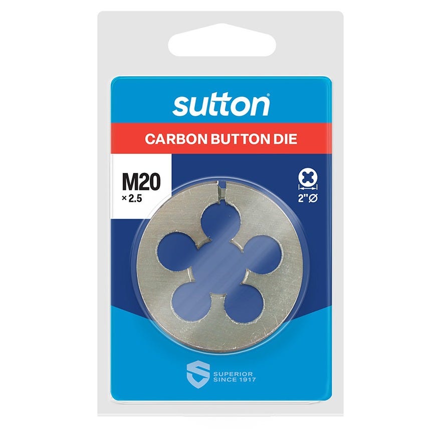 M20 x 2.50mm Carbon Steel Button Die (2D)