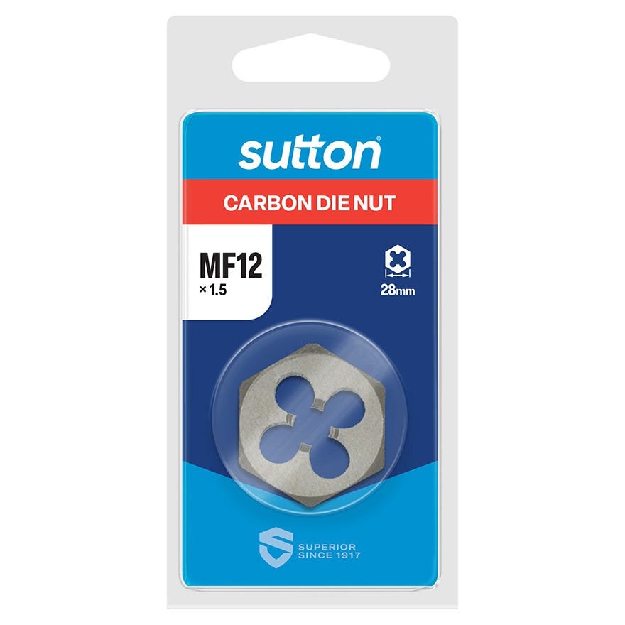 M12 x 1.50mm Carbon Steel Hex Die Nut