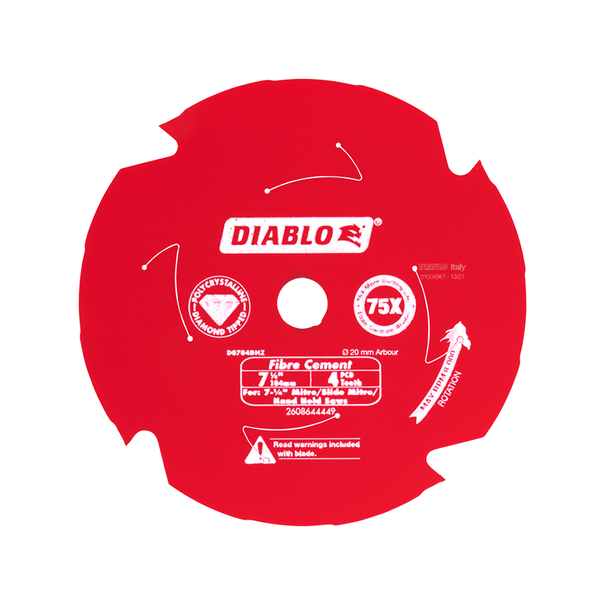 Diablo 7.25 in. / 184mm x 4T Fibre Cement Circular Saw Blade