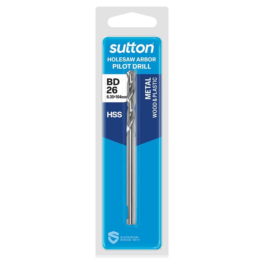 6.3 x 104mm HSS Sutton Pilot Drill Long (BD26)