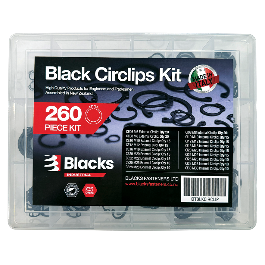 Blacks Circlip Kit Black (260 Piece)
