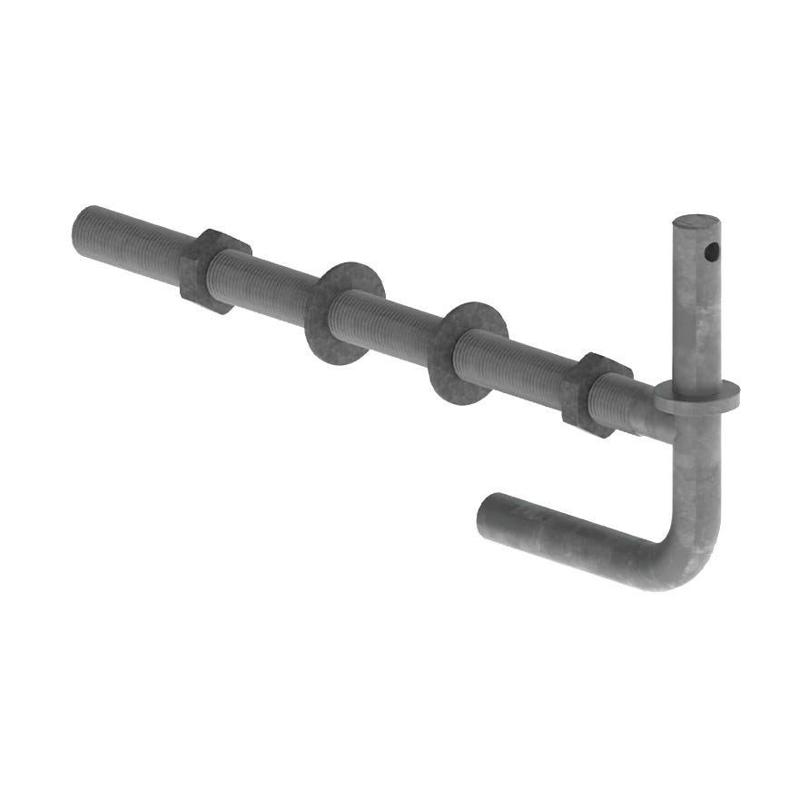 M20 x 350 (50mm Pin) Lock Thru Post Gudgeon Zinc