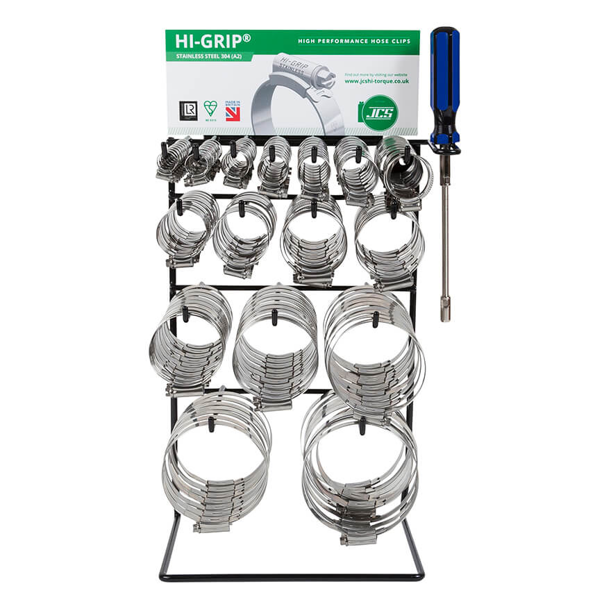 160 Piece Hose Clip Assortment Rack ZINC (12-100mm)