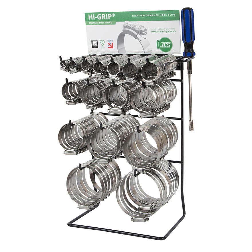160 Piece Hose Clip Assortment Rack Stainless (12-100mm)