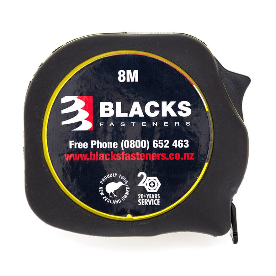 8m x 25mm Blacks Index Professional Tape Measure