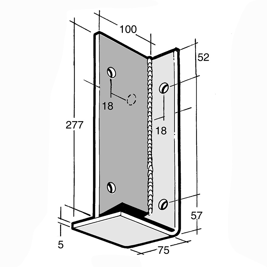 L Beam Support Bracket Galv (Bowmac B109)