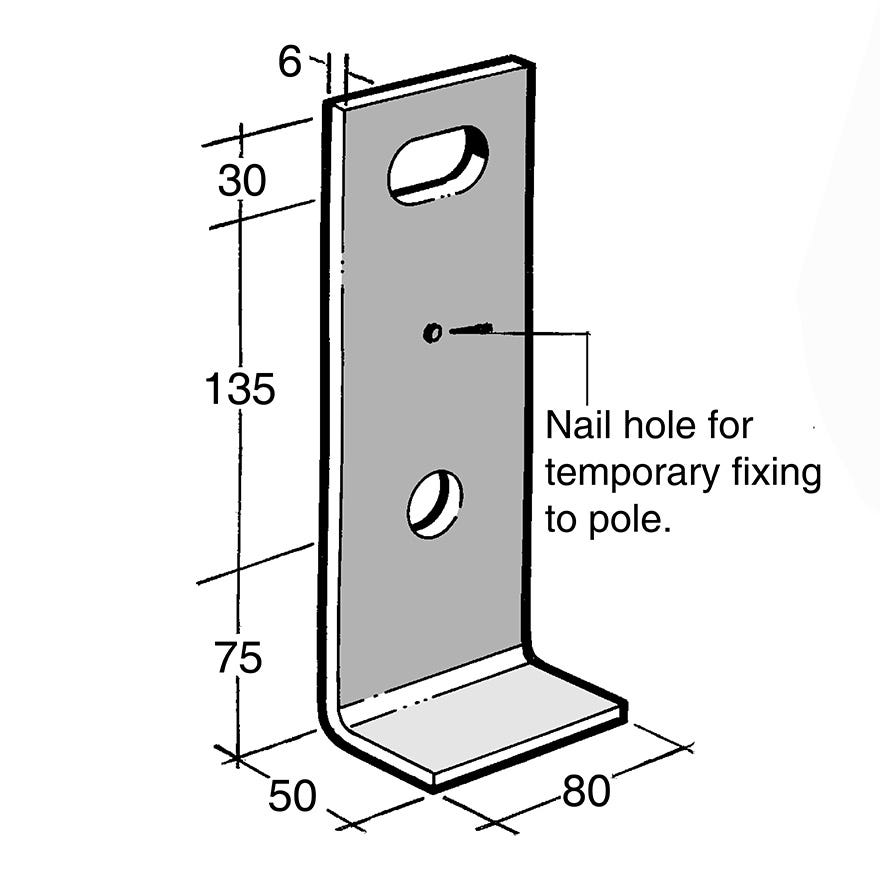Pole Beam Bracket Galv (Bowmac B128)