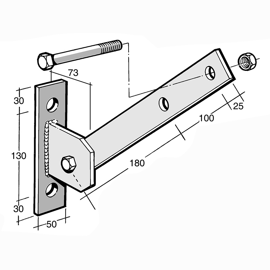 Pole Brace Bracket Galv (Bowmac B145)