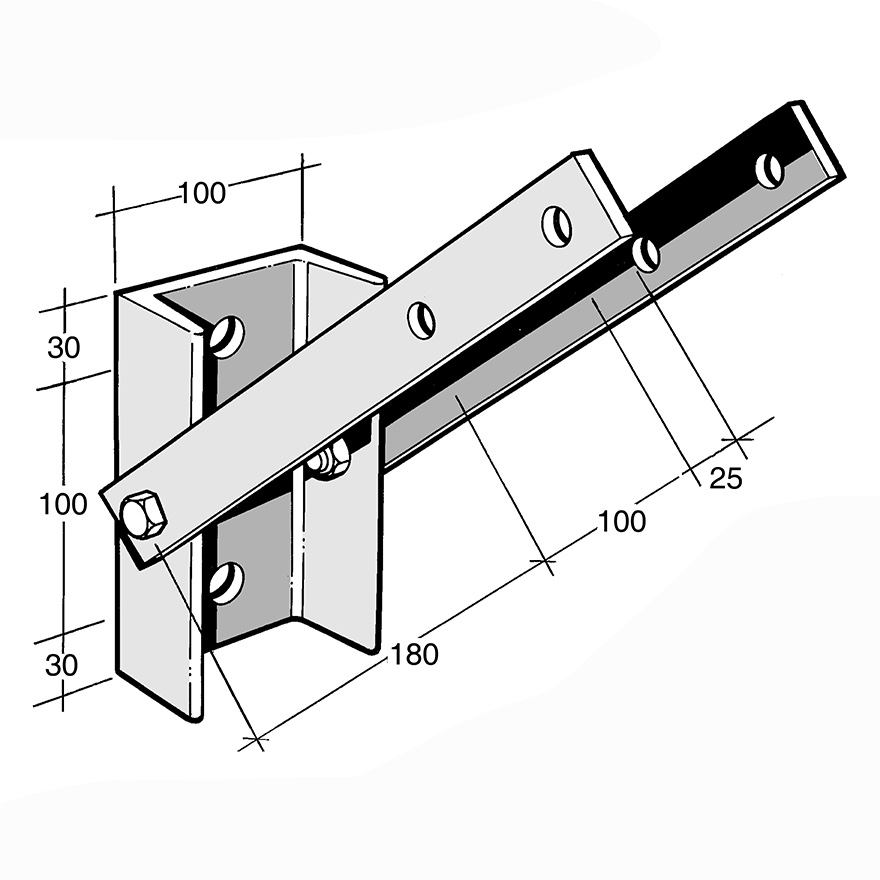 Pole Brace Bracket Galv (Bowmac B155)