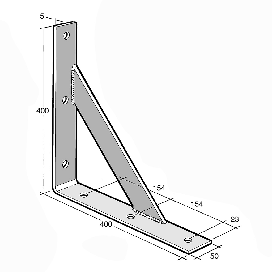 Angle Bracket With Gusset Galv (Bowmac B165)