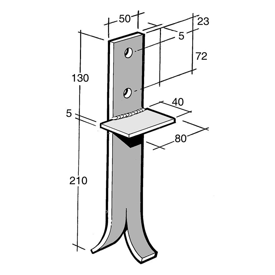 Post & Bearer Bracket Galv (Bowmac B196)
