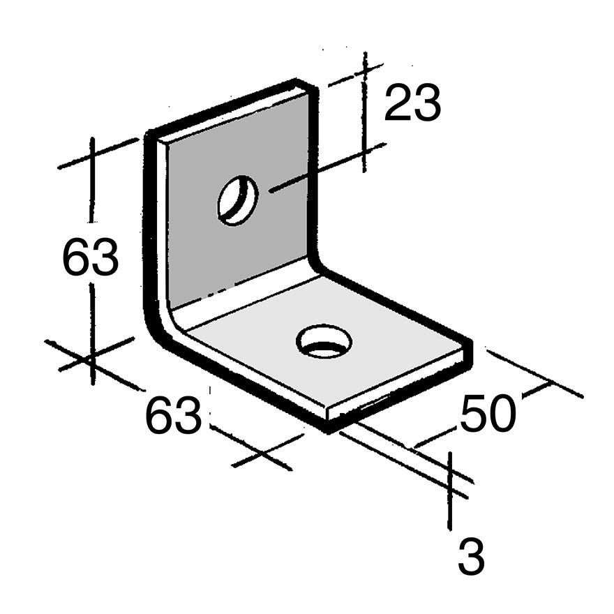 Angle Bracket No Gusset Galv (Bowmac B350)