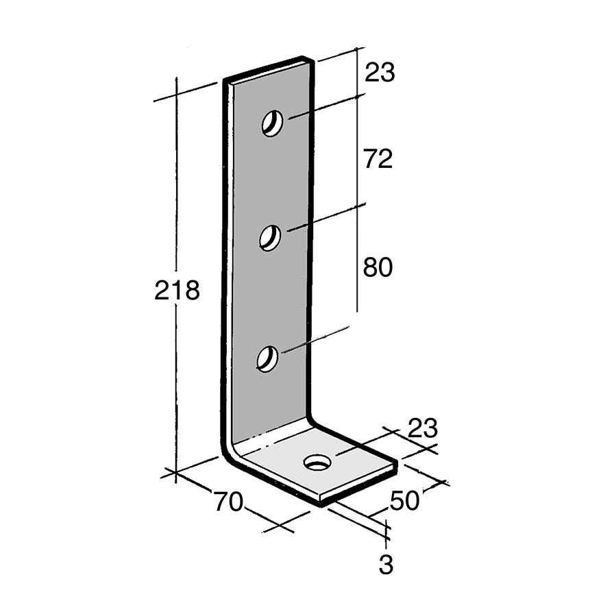 Angle Bracket No Gusset Galv (Bowmac B352)