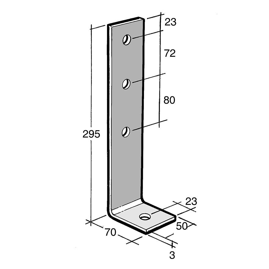 Angle Bracket No Gusset Galv (Bowmac B353)