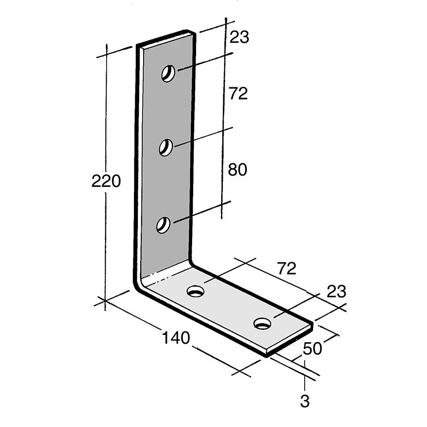 Angle Bracket No Gusset Galv (Bowmac B354)