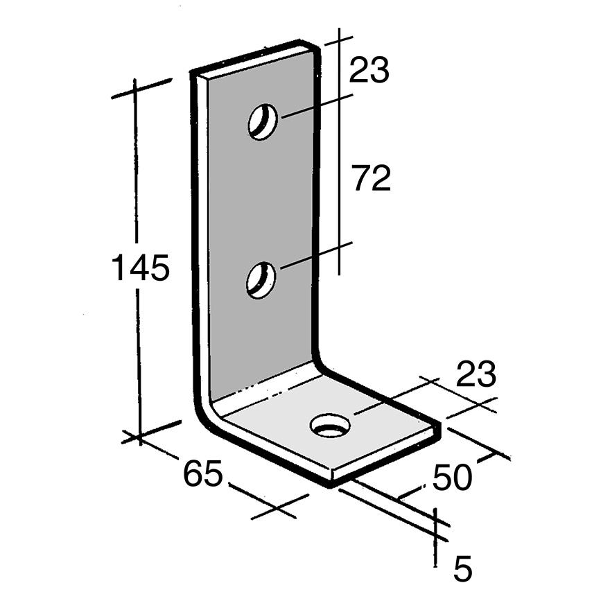 Angle Bracket No Gusset Galv (Bowmac B51)