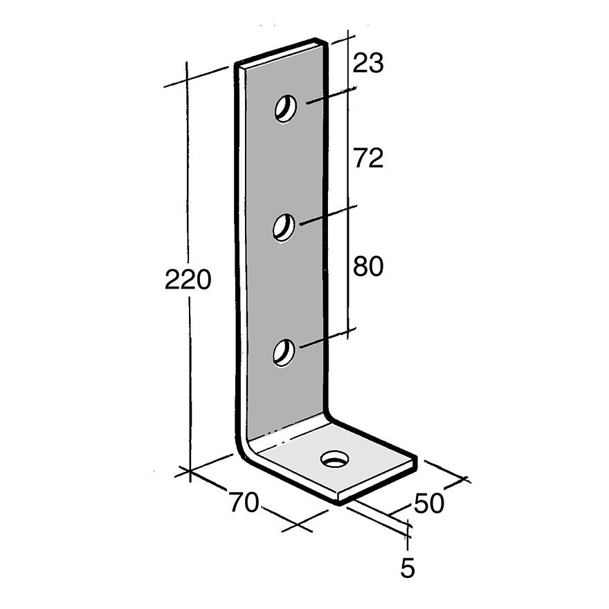 Angle Bracket No Gusset Galv (Bowmac B52)