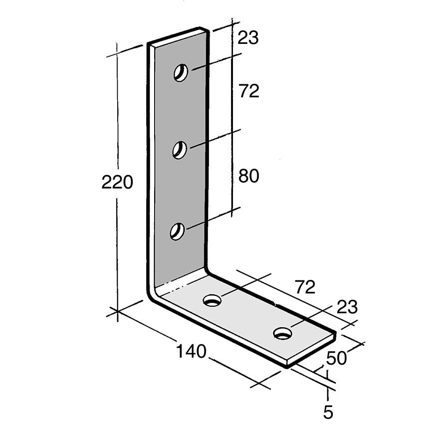 Angle Bracket No Gusset Galv (Bowmac B54)