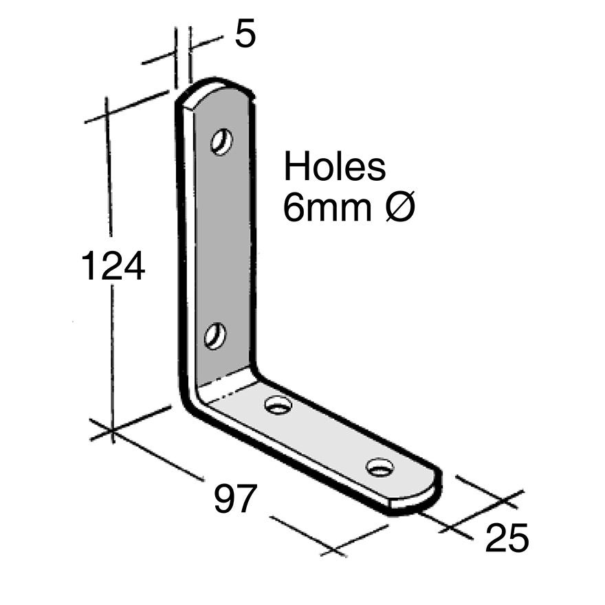 Angle Bracket No Gusset Galv (Bowmac B553)