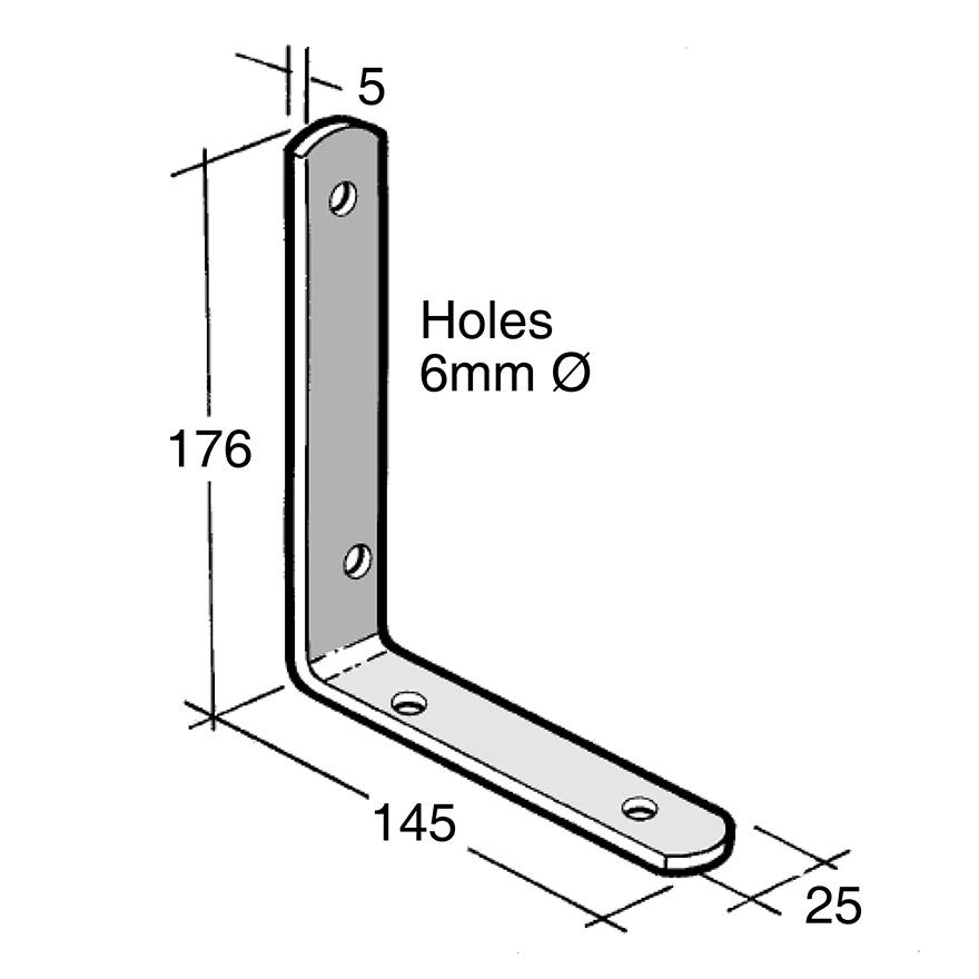 Angle Bracket No Gusset Galv (Bowmac B554)