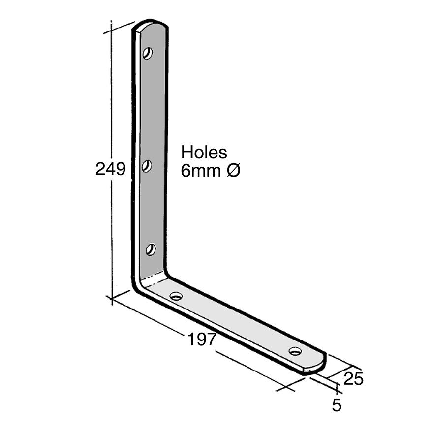 Angle Bracket No Gusset Galv (Bowmac B555)