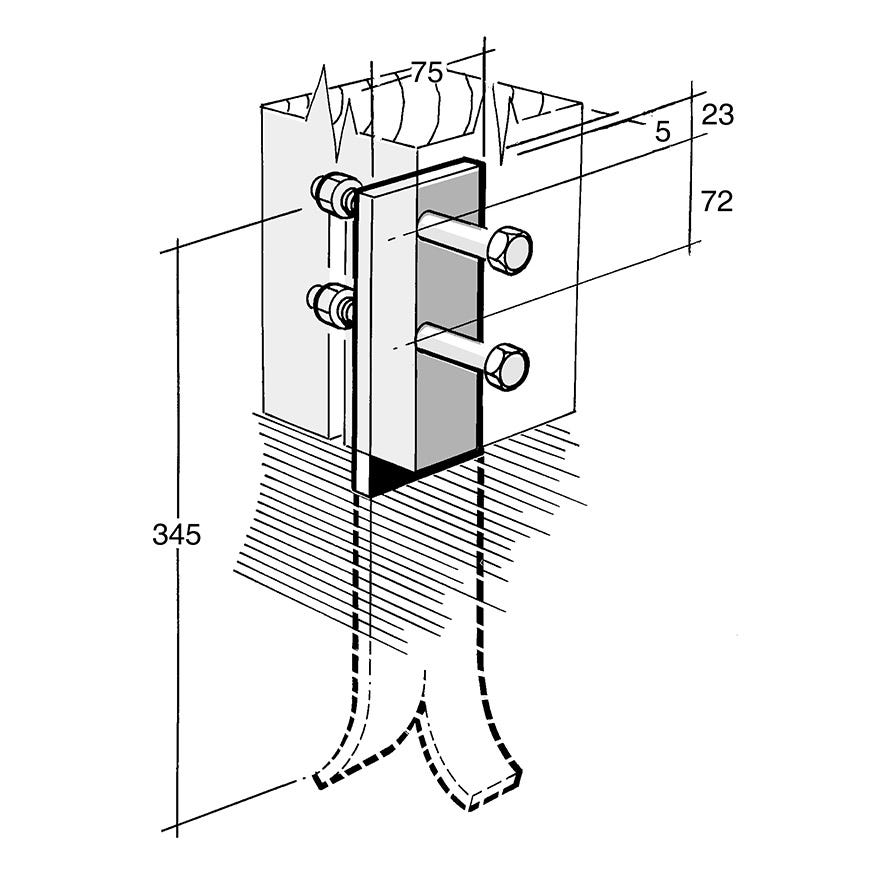 Strap Bracket Galv (Bowmac B78)