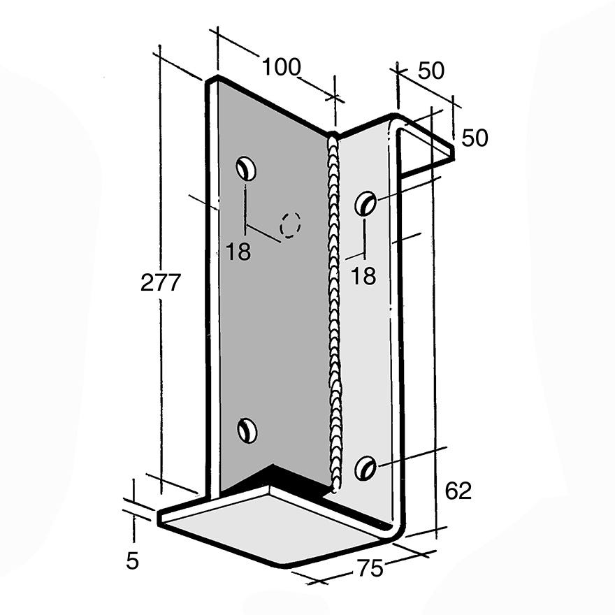 Z Beam Support Bracket Galv (Bowmac B99)