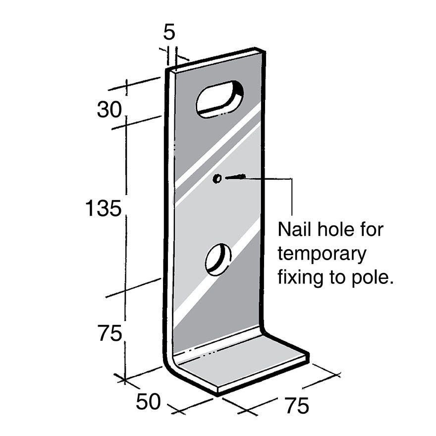 Pole Beam Bracket 304 Stainless (BS128)
