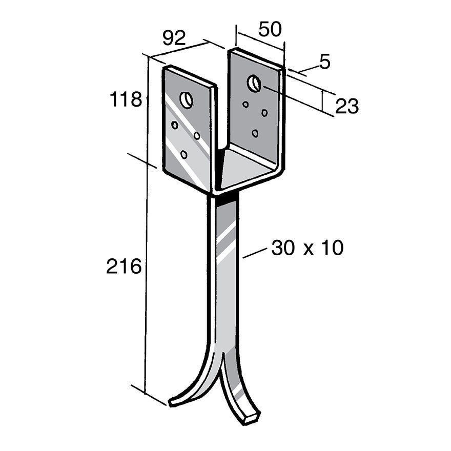 Post & Bearer Bracket 304 Stainless (Bowmac BS135)