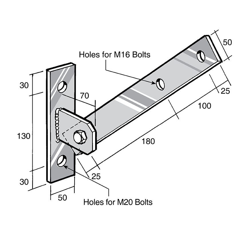 Pole Brace Bracket 304 Stainless (Bowmac BS145)