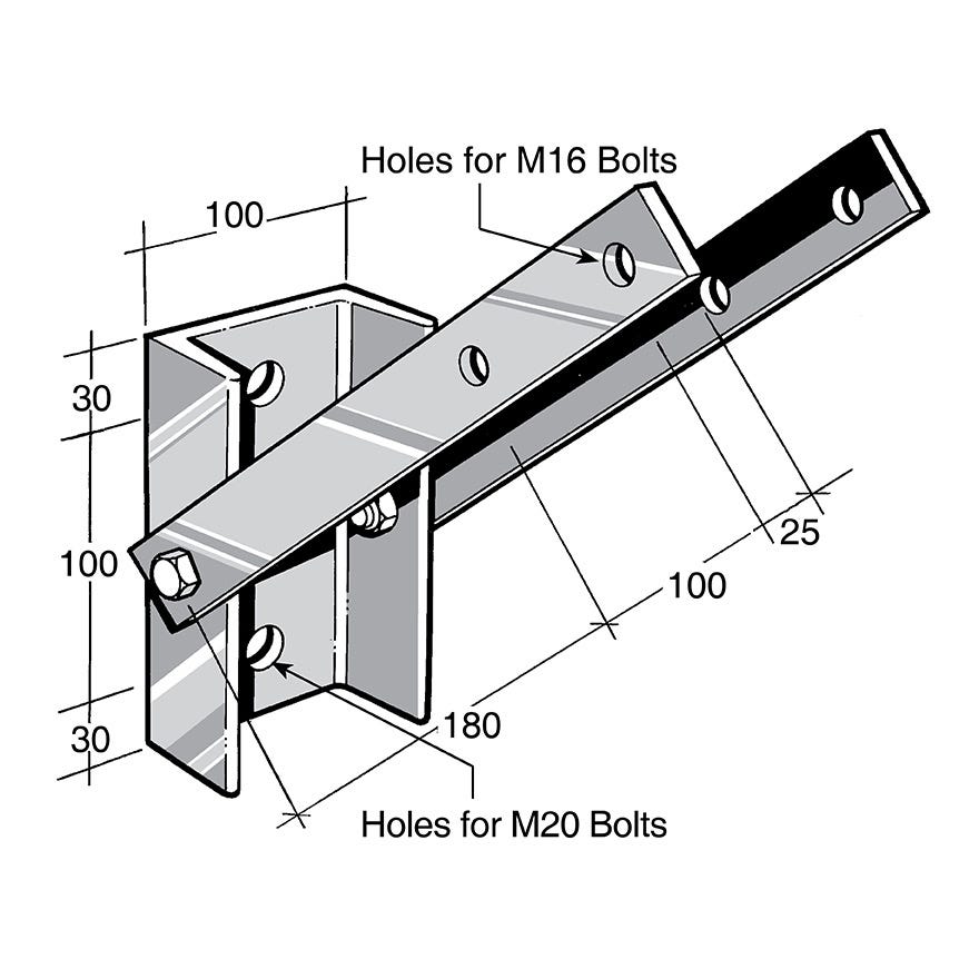 Pole Brace Bracket 304 Stainless (Bowmac BS155)