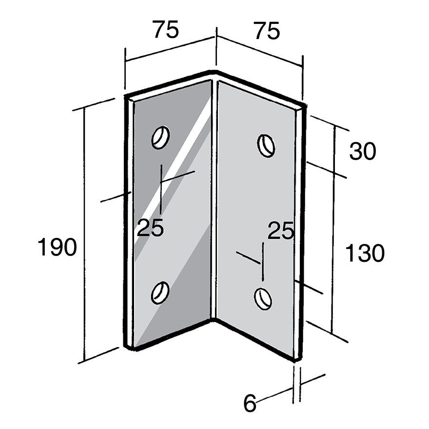 Angle Bracket 304 Stainless (Bowmac BS176)