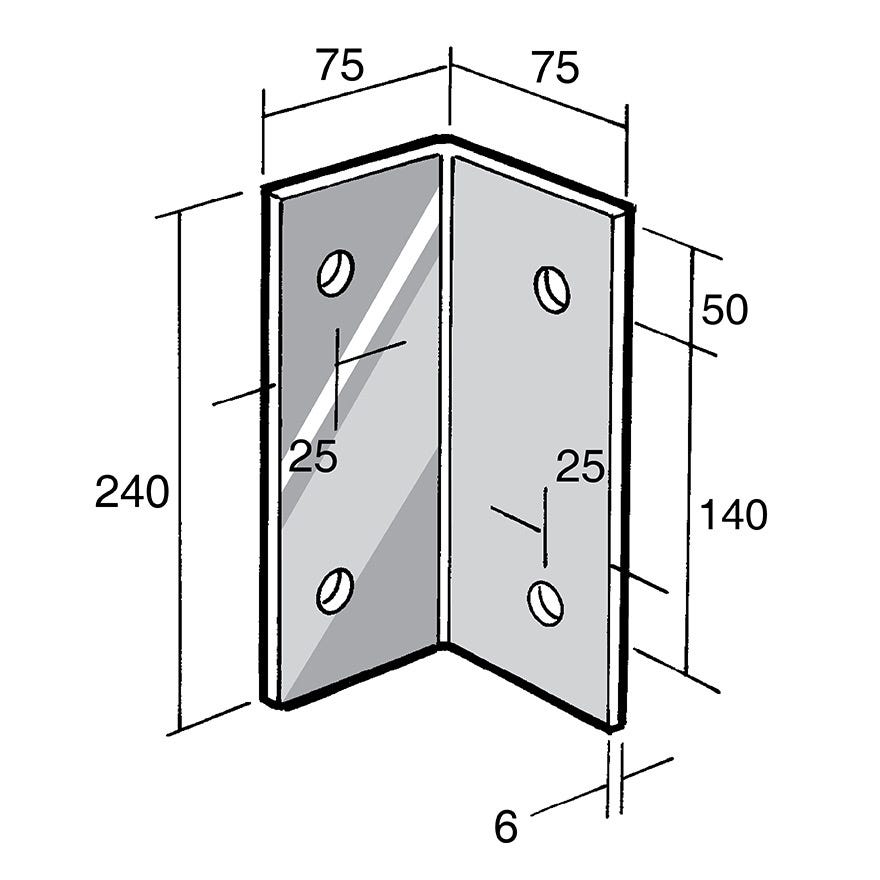 Angle Bracket 304 Stainless (Bowmac BS177)