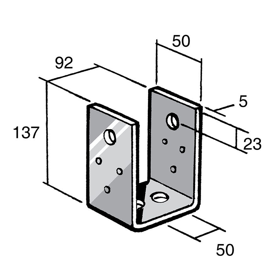 Post & Bearer Bracket 304 Stainless (Bowmac BS25)