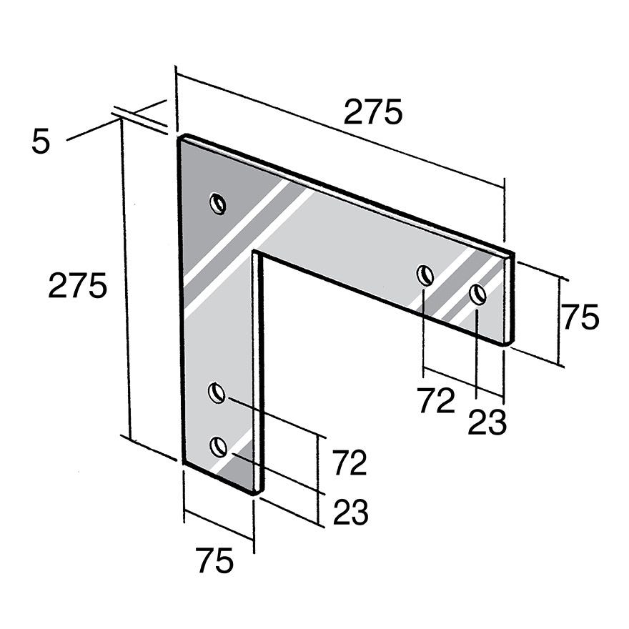 Strap Bracket 304 Stainless (Bowmac BS48)