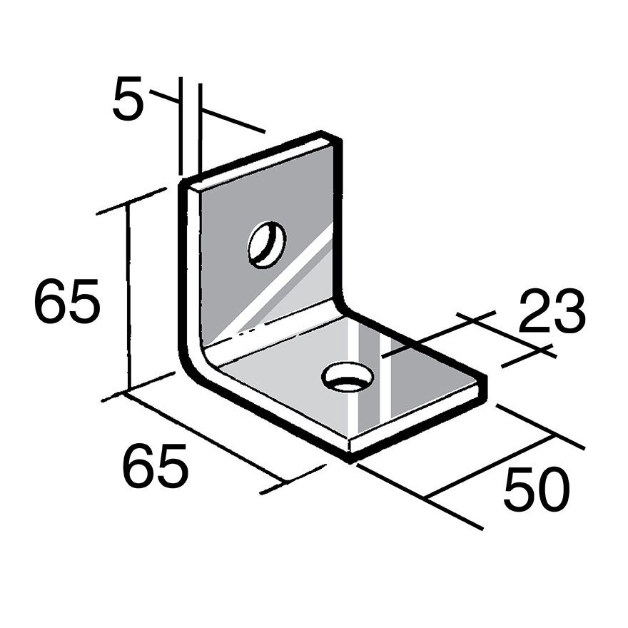 Angle Bracket No Gusset 304 Stainless (Bowmac BS50)
