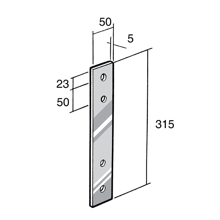 Strap Bracket 304 Stainless (Bowmac BS85)