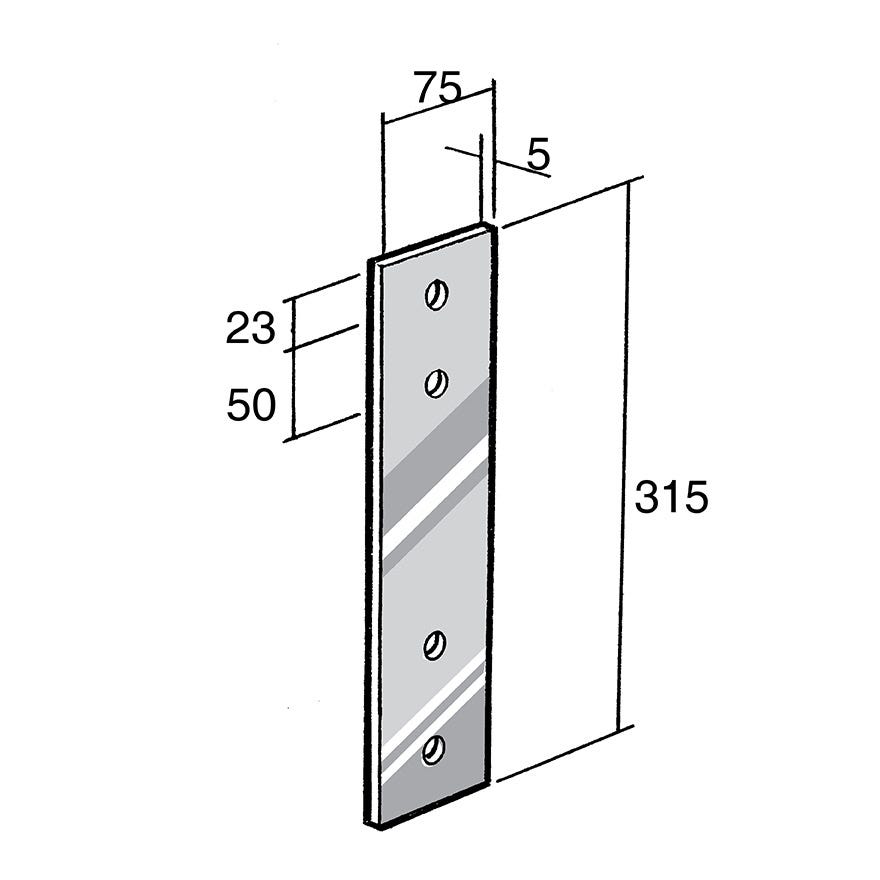 Strap Bracket 304 Stainless (Bowmac BS88)